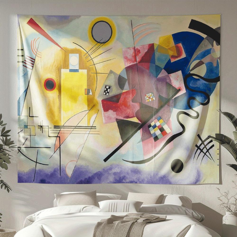 Abstract geometric color blocks Digital printing polyester wall tapestry suitable for use in living rooms bedrooms bars party 74x94cm(29x37in)