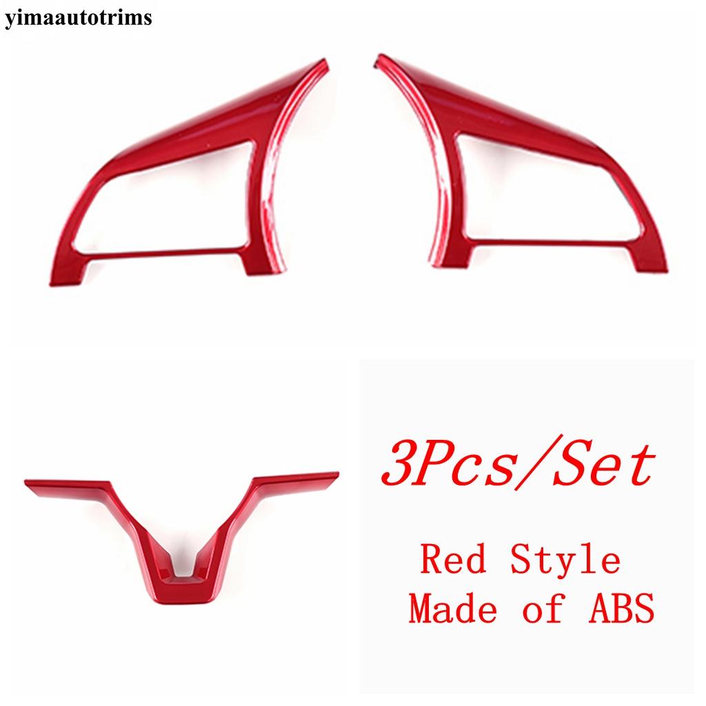 Steering Wheel Button Frame Decor Cover Trim For Nissan X-trail T32 Rogue 2017 -  Red / Carbon Fiber Accessories Interior