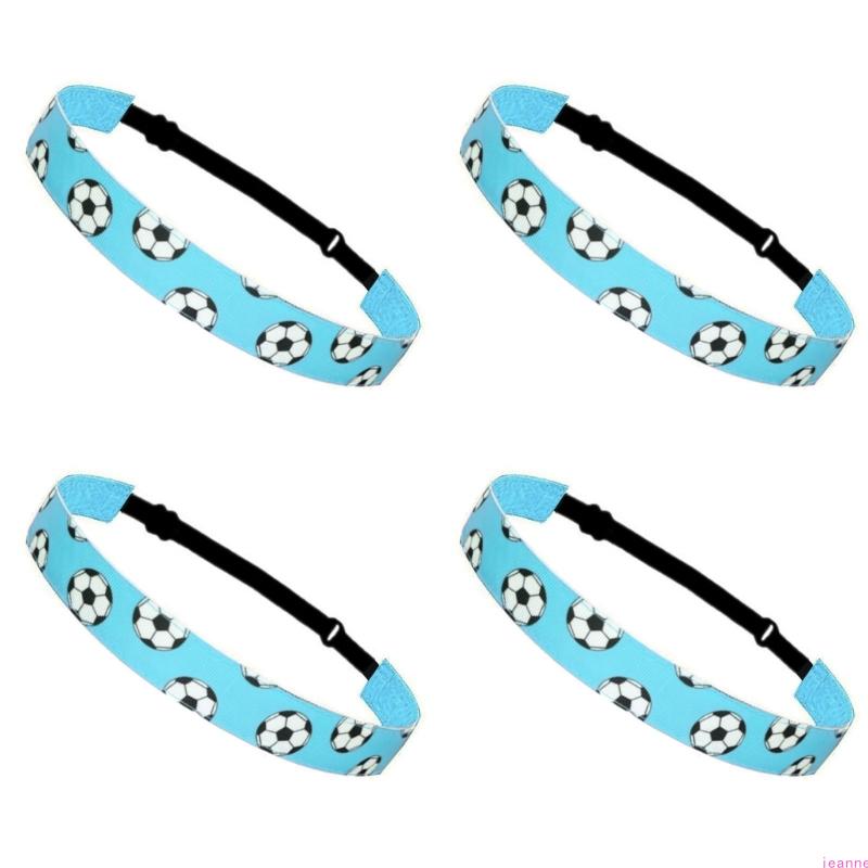 4PCS Football Themed Headbands Elastic Workout Sweat Headbands For Men Women Fitness Running Soccer Festival Celebration