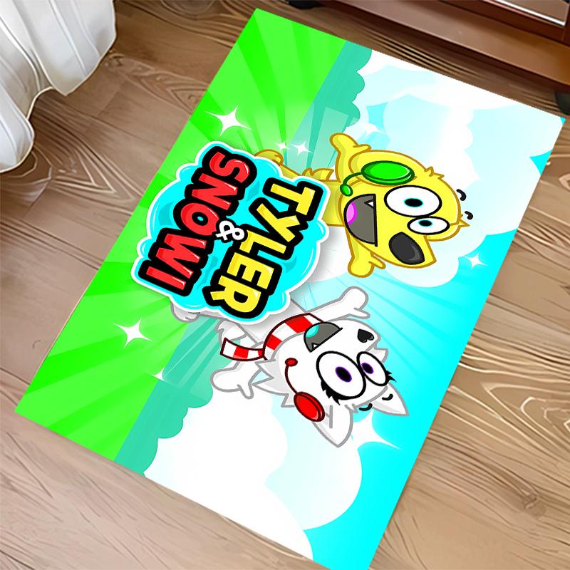1pz Tappeto Area Tyler & Snowi - Morbido, Lavabile Antiscivolo Tappetino da Interno per Sedie da Ufficio, Soggiorno, Ufficio Domestico Tappeto Decorativo