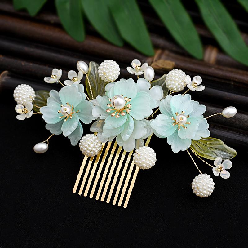 1Pcs Cool Jade Orchid Flower Hairpin For Women Chinese Style Flower Hair Stick Handmade Jewelry Hair Accessory Hanfu Hair Comb