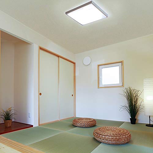 Iris Ohyama Japanese Style LED Ceiling Light Natural Wood Square Dimmable Color Adjustable Type ~8 Tatami Metal Circuit Series CL8DL-5.1JM