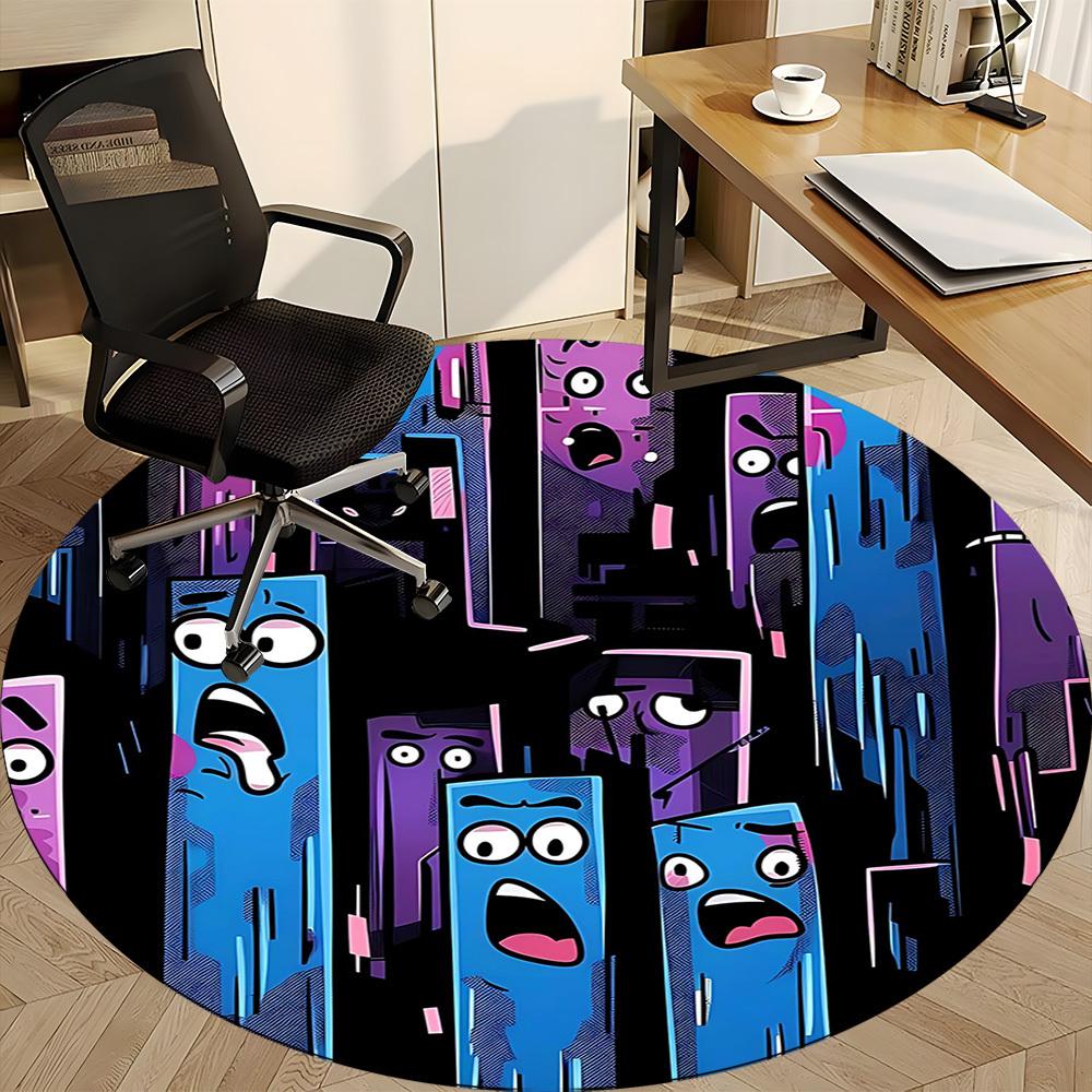 1PC Cartoon Characters Office Round Area Rug, Indoor Mat Suitable For Office, Under Office Chairs Bedroom Living Room Home Decor, Room DecoT1223083
