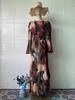 Elegant Spring 2025 Long Sleeve Dress - Women's European & American Style, Round Neck, Loose Fit