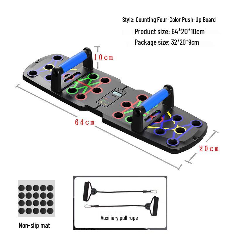 Multifunctional Chest & Muscle Training Board with Push-Up & Dips Stand