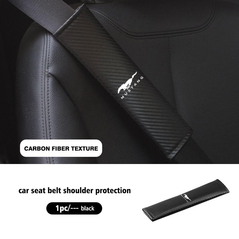 VEDB9 For Ford Leather Car Seat Belt Shoulder Cover Litchi Texture Comfort Pad Fiesta Ranger Mondeo Escape Ecosport Fusion Explorer