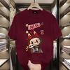 Polyester Fiber Material Fun Cartoon 3D Printing Labbubu Loose Short-sleeved T-shirt Round Neck Top Unisex