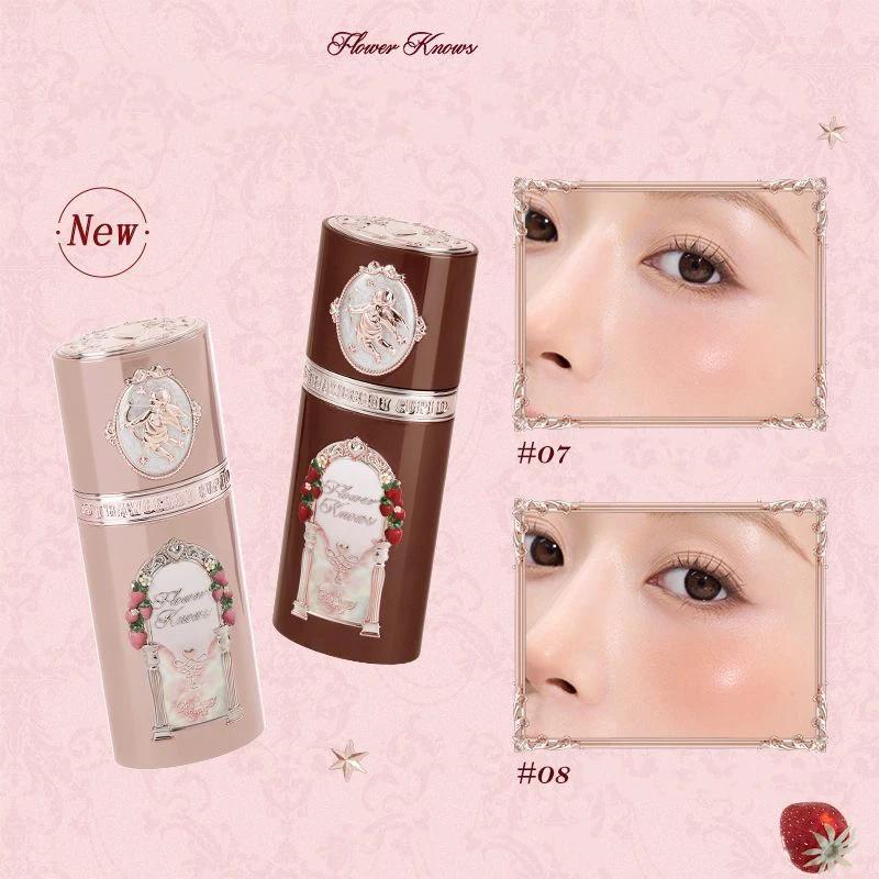 Flower Knows Strawberry Cupid Liquid Blush Long-lasting Moisturizing Easy Makeup Blush Creamy Liquid Blusher
