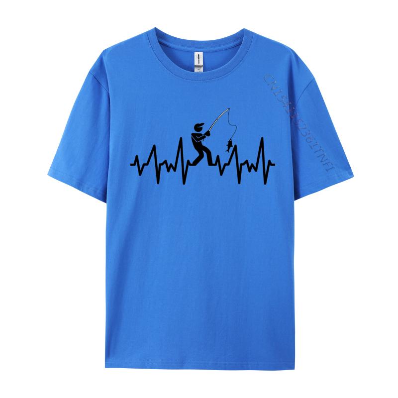 Fishing Heartbeat Tshirts Slim Fit Normal Top Tshirts Student Tops T Shirt Design Tee Shirts Thanksgiving Day