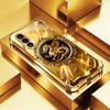 Full Gold Plated Dragon Phone Case S26 Ultra Case Glass Mobile Phones for Samsung Galaxy S26 S25 S24 S23 S22 FE Ultra Plus