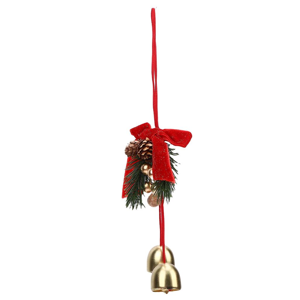 Xmas Wreath Bow with Bell Pendant Hanging Xmas Tree Ornament Mini Bow Decoration for DIY Window Tree Wreath Indoor and
