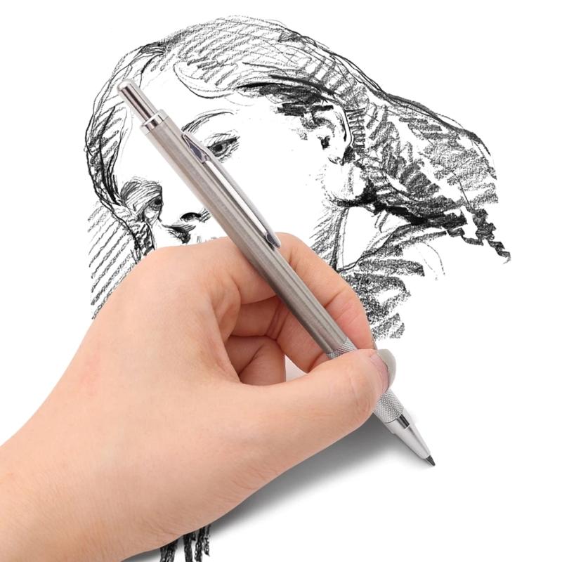 Mechanical Automatic Pencil Metal Mechanical Pencil Automatic Drafting Pencil for Carpenter Marking, Sketching, Drafting