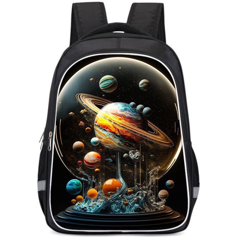 Large Capacity Lightweight 3d Backpack For Kids Oxford Cloth Unisex School Bag