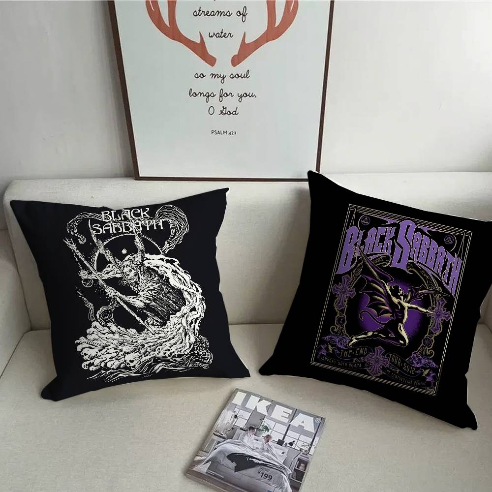 B-Black S-Sabbath Kapela Povlak na polštář Dekorativní na pohovku Domácí Oboustranný tisk Krátký plyšový Polštář Povlak na polštář Sváteční dárek
