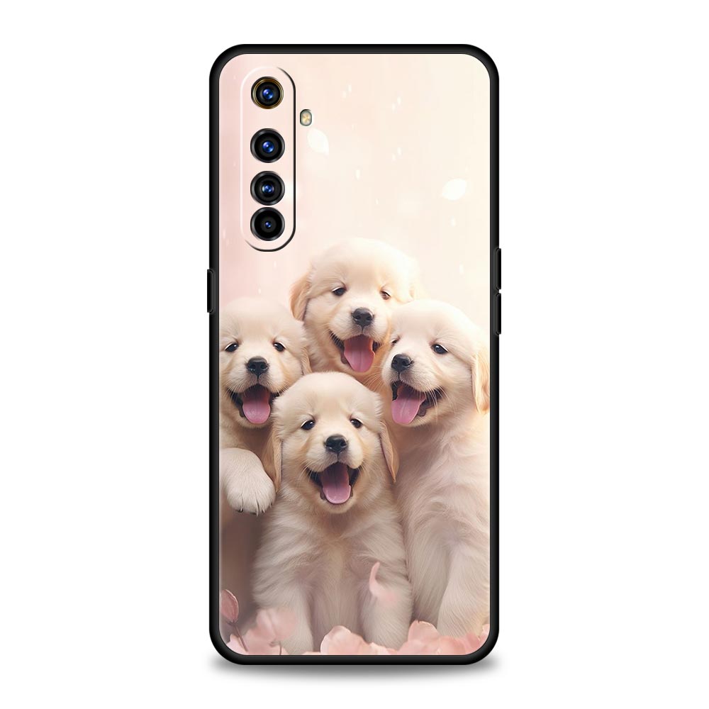 Cute Little Dog Case For Realme C67 C63 C55 C53 C35 C25 C21 GT 2 3 5 6 10 11 12 13 Pro Plus 5G Soft TPU Phone Cover Fundas Capas