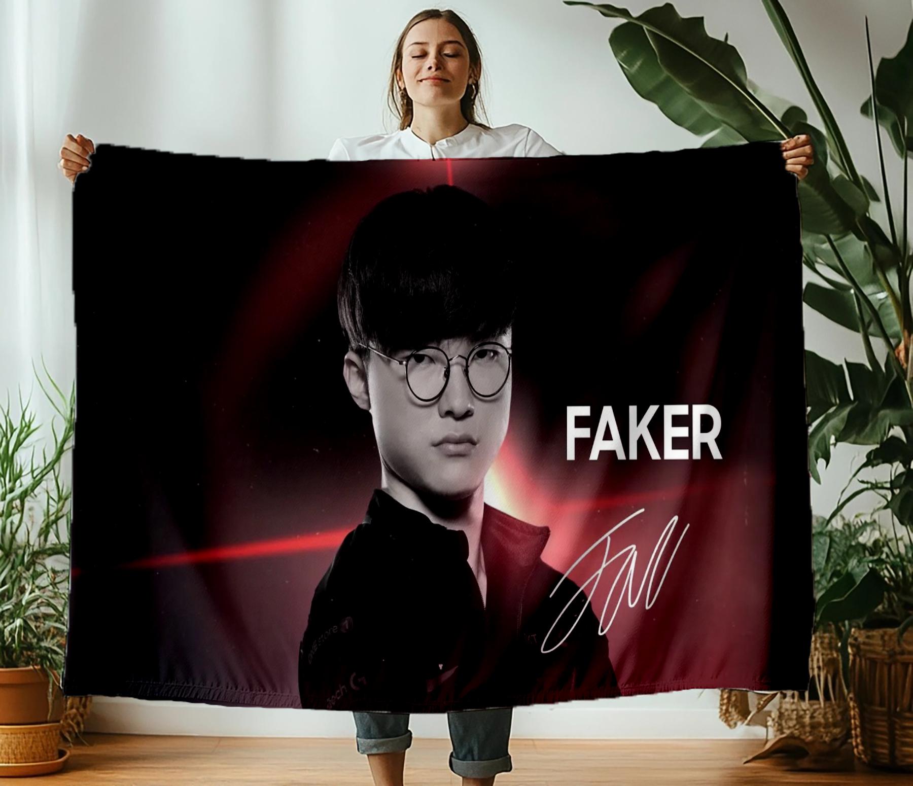 

Game F-Faker Lee Sang-hyeo Great devil Printed Thin blanket Camping Throw Bed Sofa Office Air Conditioning Soft Leisure Blankets 130x150cm