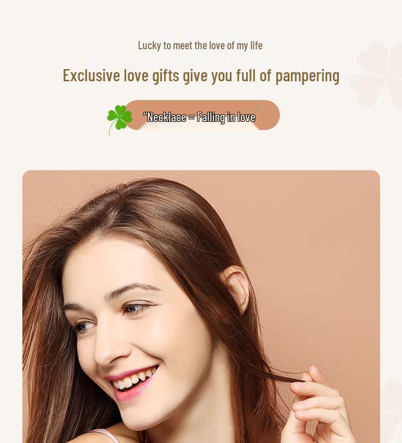 Sterling Silver Four-Leaf Clover Necklace for Women - Elegant Clavicle Chain Pendant, Perfect Valentine's Day Gift.