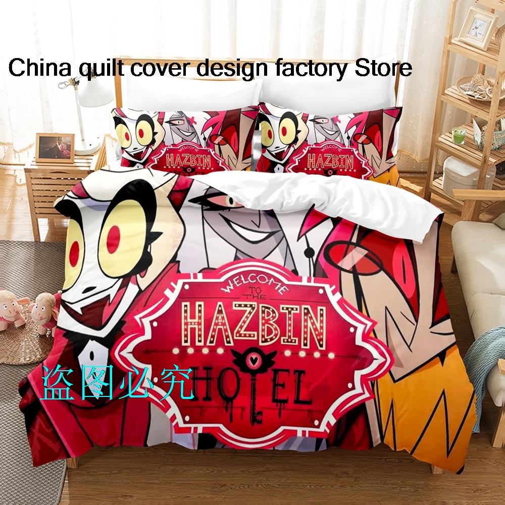 Comforter Hazbin Hotels Bedding Set Single Twin Full Queen King Size Bed Set Aldult Kid Bedroom s 3D Anime Bed