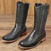Fashion High Top Shoes New Fashion Mens Four Seasons Ankle Boots Leisure Thick Soled Casual Mid-Calf Boots Street Style Man Cowboy Shoes