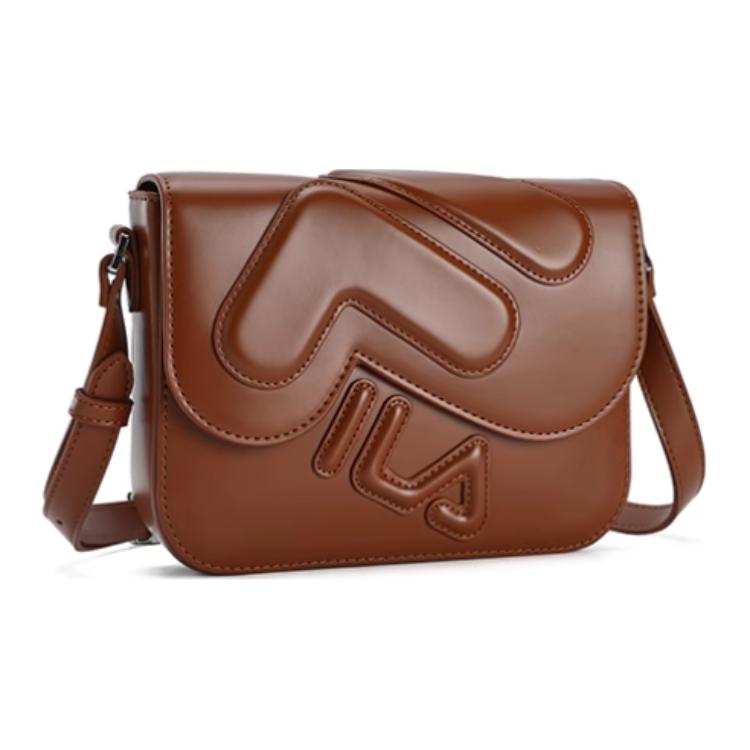 New FILA PU Tofu Bag, Shoulder Bag, Crossbody Bag Mini Women's Woody Brown Umber F13W519171FBN
