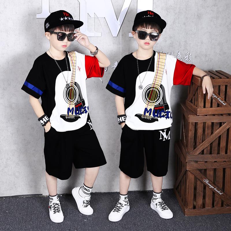 Children's Clothing Boys' Summer Suits Children's Summer Thin Sports Two-piece Suits for Big Boys and Girls
