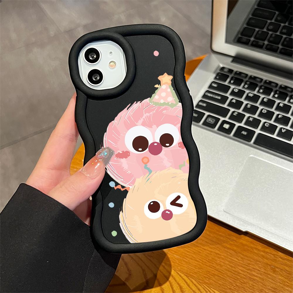 Pentru Infinix Hot 40i 30i Smart 8 OPPO A18 A38 A58 A60 A78 Reno12 FS Vivo Y18 Y28 Y36 Y22s Y17s Husă de Telefon Drăguță cu Model Cartoon, Silicon Moale, Margine Ondulată