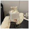 Street Style Small Bucket Bag With Drawstring Closure For Daily Use