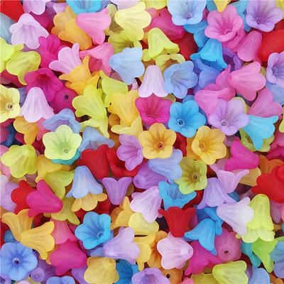 20 peças tampas transparentes foscas da manhã sangrenta flor contas descobertas fabricação de joias