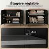 Metal Sideboard for Living Room, Industrial, 2 Doors, Adjustable Shelf, 80 x 40 x 80 cm, Black