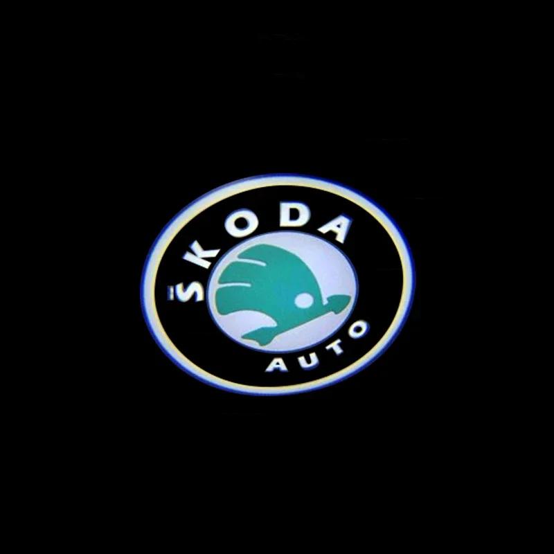 

2026 Hot Car Door Welcome Light LED HD Projector Lamp Decoration For Skoda Octavia Superb Rapid Kodiaq Karoq Fabia Kamiq Enyaq Y зелений