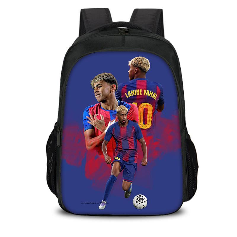 Zaino a doppio strato L-Lamin Yamal Zaino per la scuola Zaino da calcio Zaino sportivo da calcio Zaino da viaggio ad alta capacità