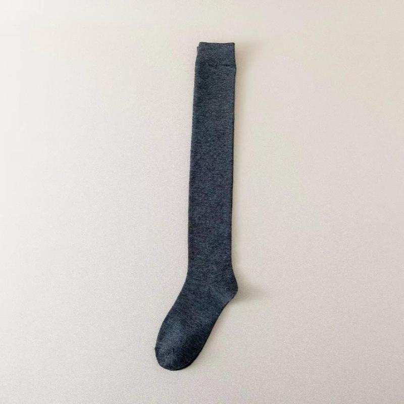 

Новые женские чулки, весенние тенденции, повседневные гольфы в стиле преппи, женские высококачественные однотонные длинные носки, удобные One Size серый