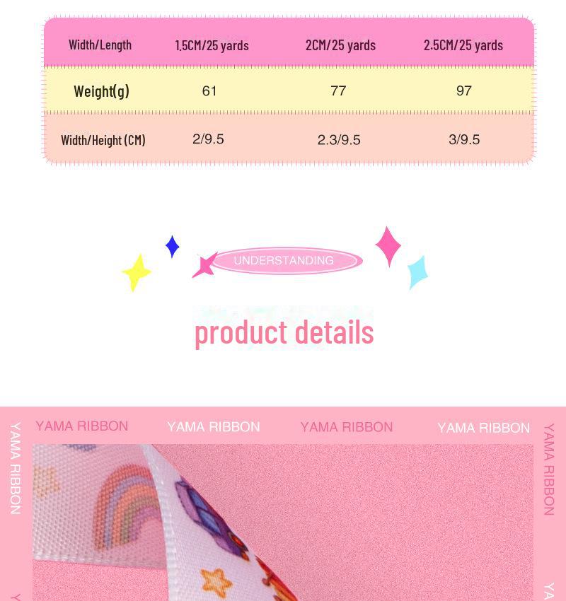 100 Yards Geburtstags-Cartoon-Band für Kuchen- und Geschenkboxverpackung