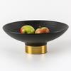Simple Ceramic Fruit Plate Ornaments Light Luxury Model Room Sales Office Tall Round Ring Pattern Snacks Dried Fruit Plate Ornaments