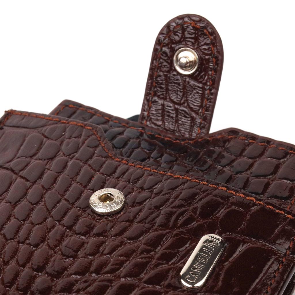 Horizontal Men's Wallet Made of Genuine Textured Leather CANPELLINI Purse 21503 Brown