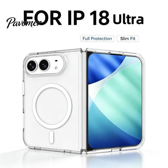 Non-slip Foldable Phone Case Magnetic Slim Protective for IPhoneDuo 2026, Clear Anti-yellowing Acrylic Cover Precision Cutout with Grip & Precise