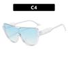 Women Fashion Semi-round Sunglasses Monoblock Outdoor Goggle Shades Half Frame Oversized Sun Glasses Trending UV400 Eyewear