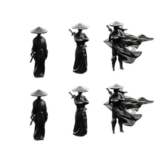 Ancient Chinese Warrior Swordsman Statue Miniature Resin Ornament for Car Dashboard Tabletop Display Decorative Figurine Unique Gift for Kung Fu