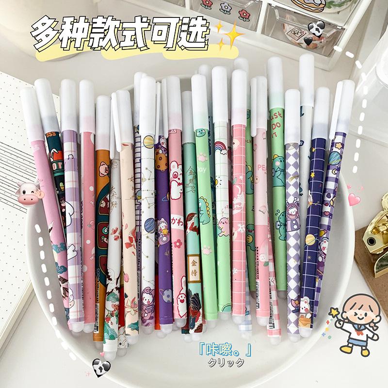 100 Pcs/Set Erasable Gel Pens Kawaii Pen Erasable Refills 0.5mm Goy Girl Student Office Writing School Gift Cute Stationery