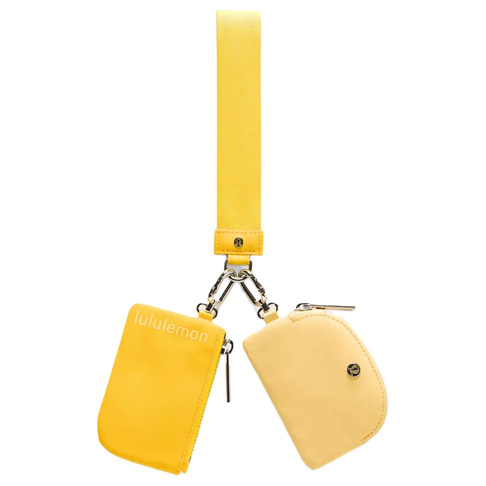 Lululemon Logo Silver Hardware Polyester Clutch Unisex Clutch Yellow LW9EWOS-71500 Yellow