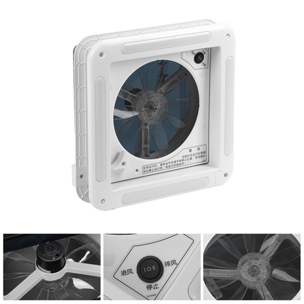 12V Manual Control Vents Fan Ceiling 2‑Way Air Ventilation with LED Light for RV Caravan Bus 11 X 11