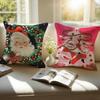 Christmas Cushion Cover Pillowcase Antidustmite Invisible Zipper Short Plush Sofa Cushion