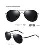 Men's Vintage Large Frame Polarized Driving Sunglasses - Spring Leg Frog Mirror HD 8503