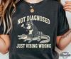 Not Diagnosed Just Vibing Wrong Shirt, Funny Raccoon Riding Alligator Tee, Trash Panda Meme Shirt, Chaotic Animal Graphic, Too Tired Tee