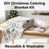 DIY Kids Coloring Blanket Kit Washable Fleece Blanket with Markers Art Craft Painting Play Mat Gift