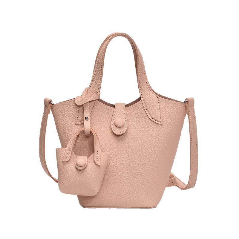 Lychee Pattern Vegetable Basket Bag Women'S High-End Sense Large-Capacity Bucket Bag Niche Design Single Shoulder Messenger Bag