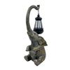 Outdoor Elephant Solar Lamp Decoration Weather-resistant Waterproof Solid Resin Craft Elephant Ornament Statue Figurine Yard Balcony Garden Supplies