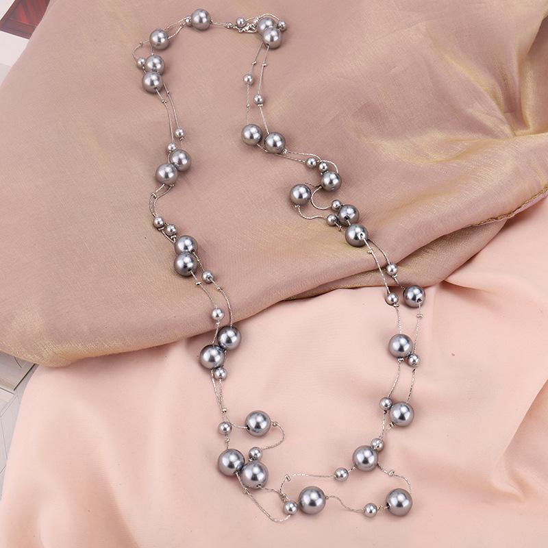 Long Necklace Korean Highlight Pearl Decorative Chain Temperament Versatile Sweater Chain Pendant