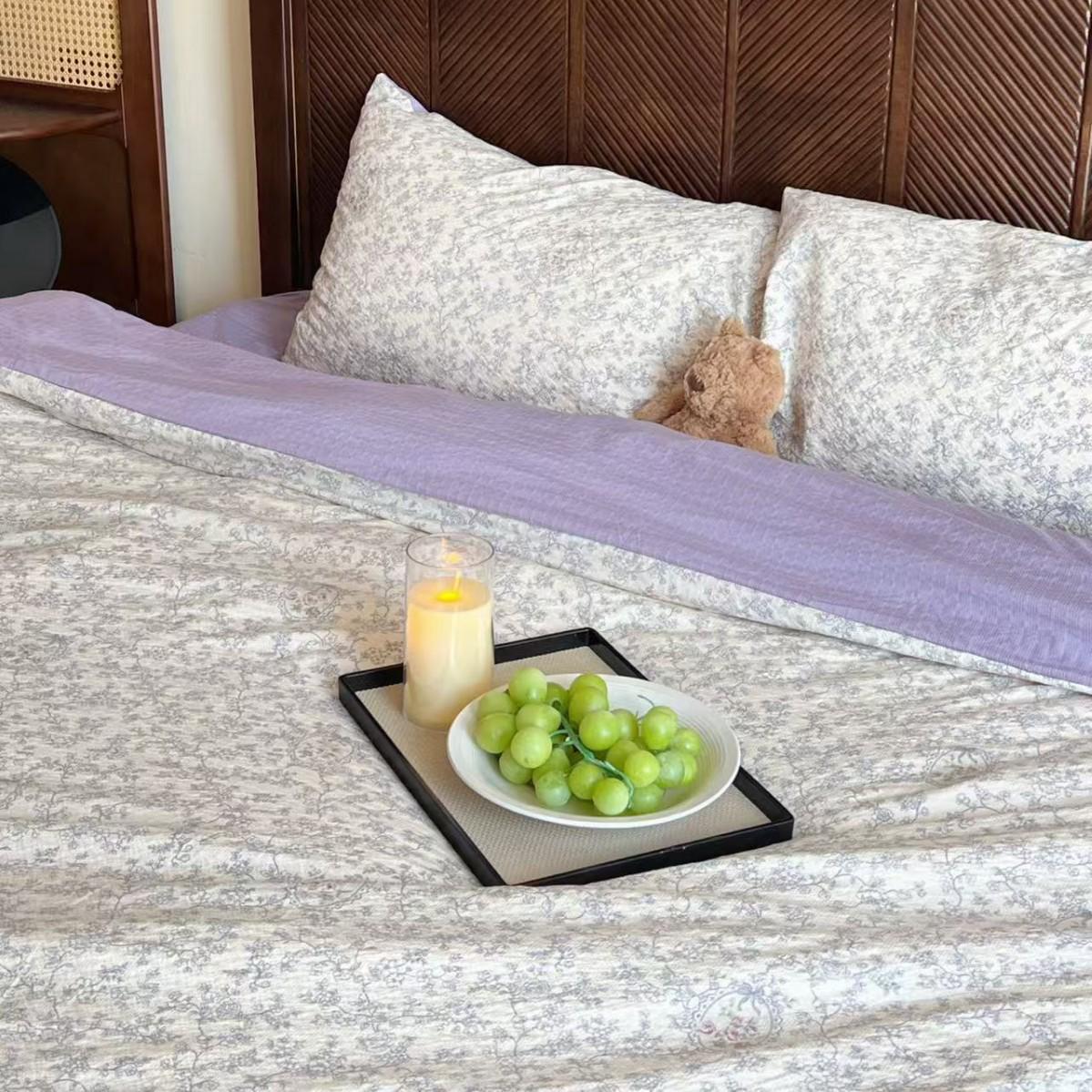 New Floral Pastoral Cotton Puff Gauze 4-Piece Bedding Set 200x230 cm