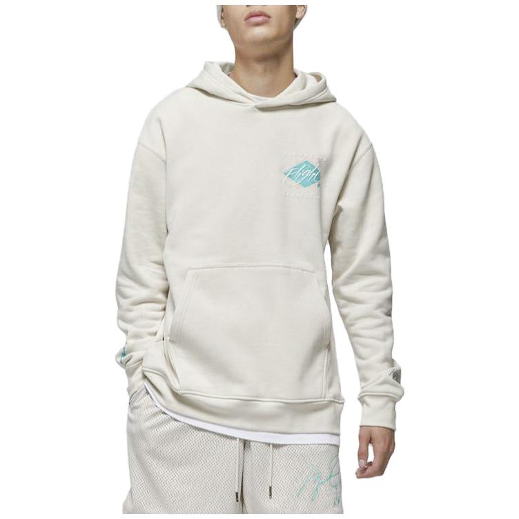Jordan Essentials Flight Logo Fleece Pullover Hoodie Light Grey Men's Casual Sweatshirt DH9020-104